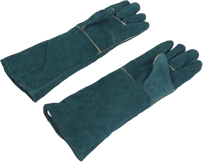 Yosoo Bite Proof Pet Grooming Gloves Thickened Protective Gloves for Dog Training, Bird Keepers Cowhide PU Leather