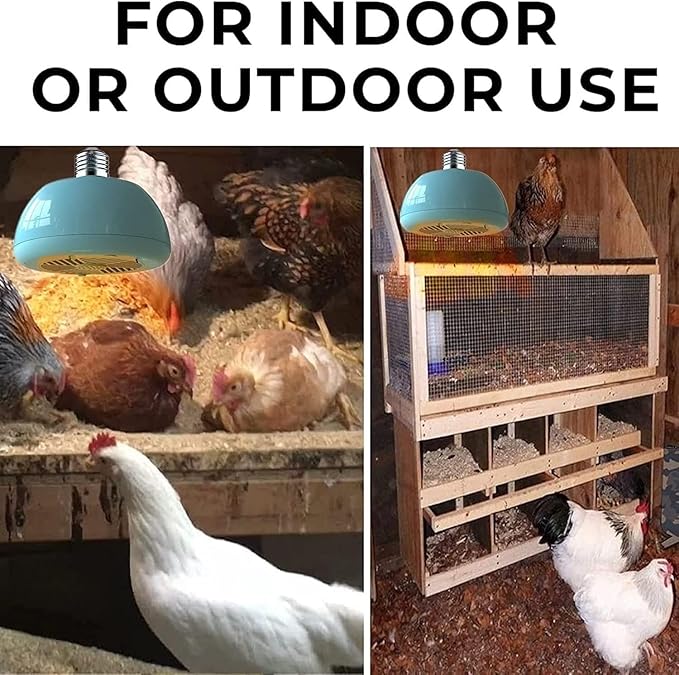 Hanging Chicken Coop Heater, Professional Pet Heater, 3 Levels of Temperature Adjustable, Outdoor Pet Cage Heater, for Chickens, Farm Animals and Barn Animals