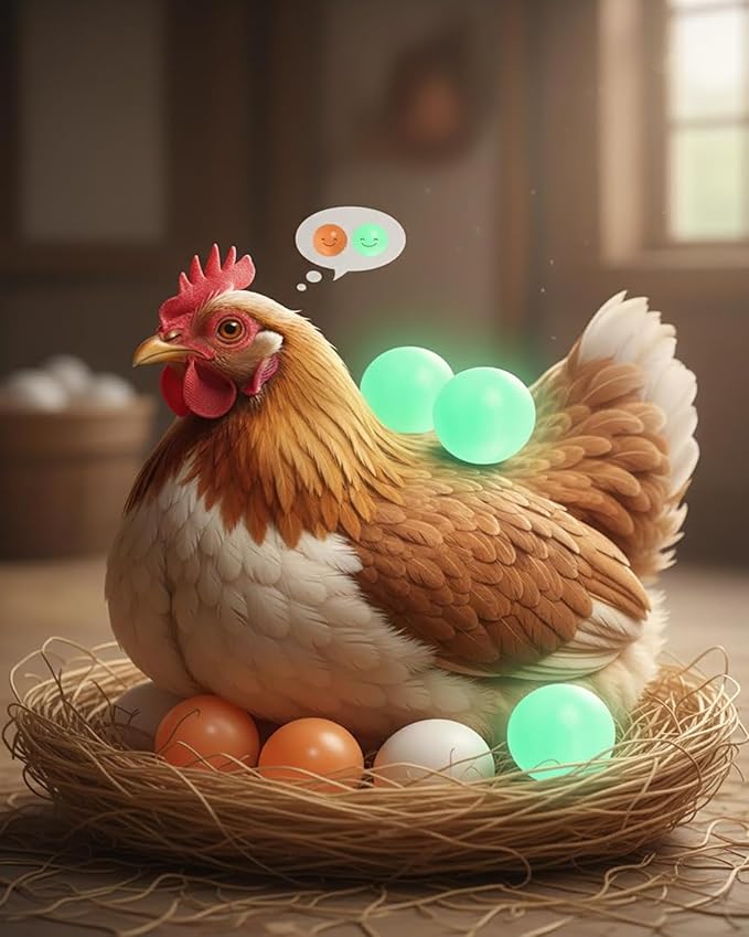 16 Pcs Wooden Dummy Nest Eggs - Faux Fake Eggs for Laying Hens, Poultry Training Mannequin Eggs