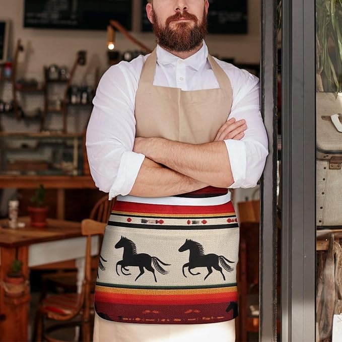 Unisex Half Waiter Waist Short Apron Waterproof Chef Works Waitress Aprons