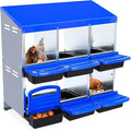 Chicken Nesting Box，6-Hole Nesting Boxes for Chicken Coop with Removable Plastic Egg Tray & Ventilation Holes, Wall Mount/Freestanding Poultry Laying Boxes for Hens, Ducks & Coops Easy Egg Collection