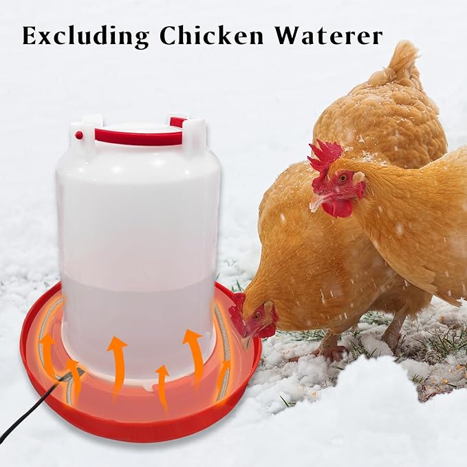 Heated Chicken Waterer Cord – Freeze-Proof Poultry Water Heater for Winter, Prevents Water Freezing in Drinkers for Chickens, Ducks, Rabbits & Small Animals - 1 Pack (Excluding Chicken Waterer)