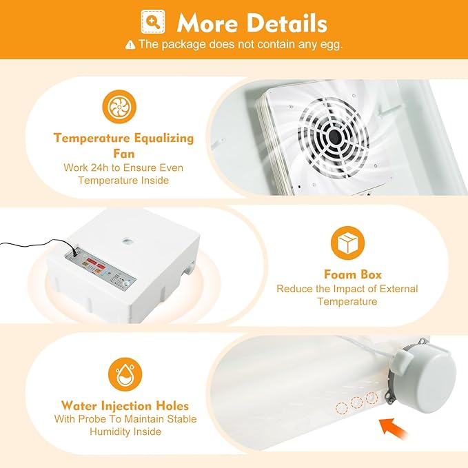 64 Egg Incubator Single Layer 3-in-1 Dual Power Digital Automatic Egg Turner with Temperature Control for Chicken Duck Goose Quail Eggs