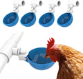 Lil'Clucker Large Automatic Chicken Waterer Cups and 1/2" PVC Tees - Chicken Water Feeder - Suitable for Chicks, Duck, Goose, Turkey and Bunny - Poultry Water Feeder Kit (Blue, 5-Pack)