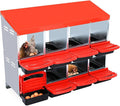 Red 6/8/10-Hole Wall-Mount Chicken Nesting Box with Legs & Roll-Away Design – Easy Egg Collection, Pull-Out Cleaning, Durable Roosting Box for All Chicken Breeds