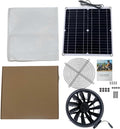 9.8in Solar Exhaust Fan Kit with 30W Solar Panel, Portable IP65 Waterproof Ventilation System for Greenhouse, Chicken Coop, Shed, Dog House - High Airflow, Durable ABS Material,