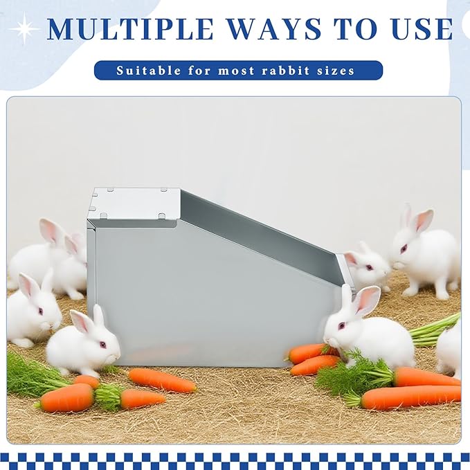 Maxcheck 2 Pcs Galvanized Metal Rabbit Nesting Box Bunny Small Animal Nest with Removable Acrylic Floor Durable Easy to Clean for Indoor Outdoor Use Rabbit Supplies (20 * 14 * 12 Inch)