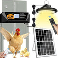 Extra Large Automatic Chicken Coop Door Solar Powered with Timer Light, 16'' × 12'' Aluminum Auto Chicken Coop Door with Timer, Remote, Anti-Pinch, Weatherproof for Chickens, Ducks & Geese