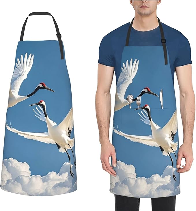 Waterproof Apron Adjustable Bib for Women Men Tractor farm Cooking Aprons Chef Bibs with 2 Pocket