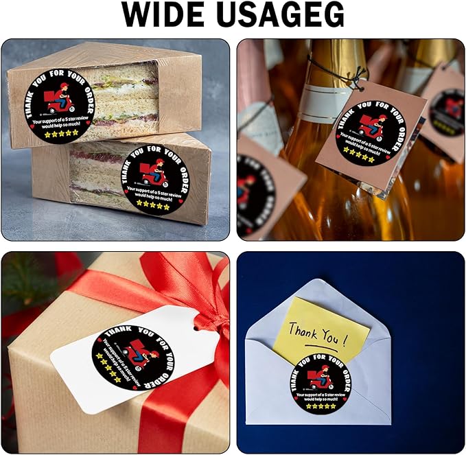 Louise Maelys 2 Inch Thank You for Your Order Stickers-500 pcs Thank You Sticker Labels for Packaging Small Business