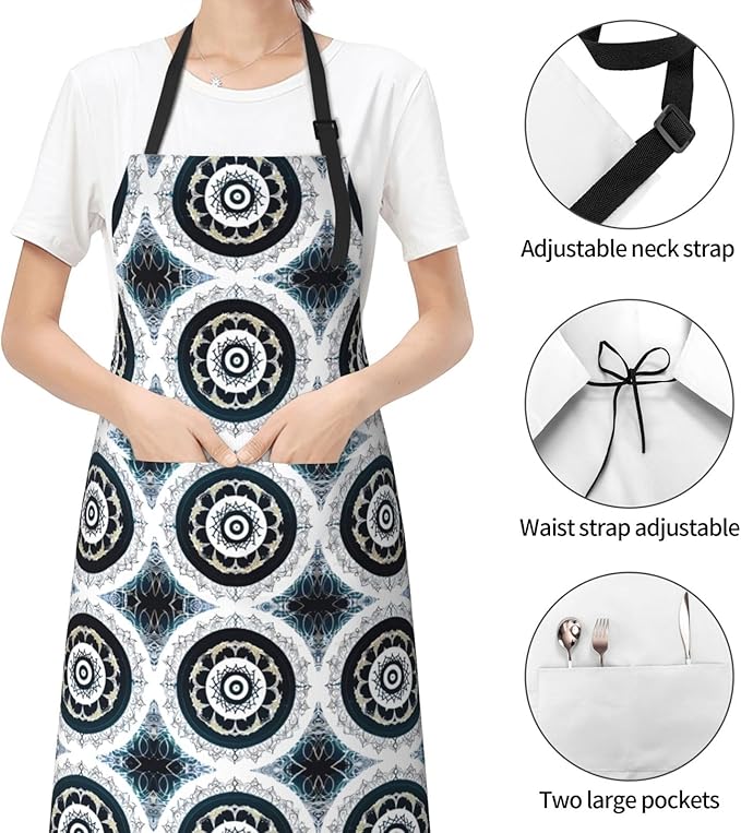 Multidimensional Space Heavy Duty Waterproof Apron with Pockets for AdultsResistant Grilling, Gardening, Painting