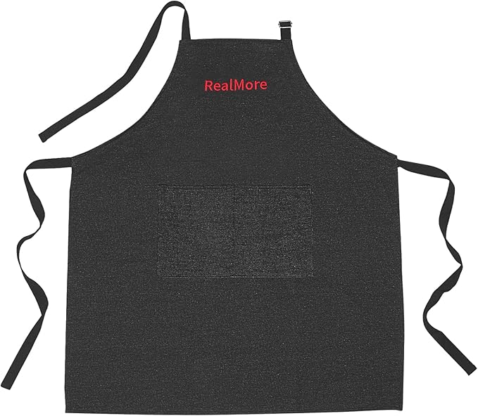 Cotton Denim Apron Waterproof Oil Resistant Work Apron with Pockets, for Cooking, BBQ, Grilling, Chef, Bartender, Carpenter, Painting, Gardening, Blacksmith, Adjustable Straps