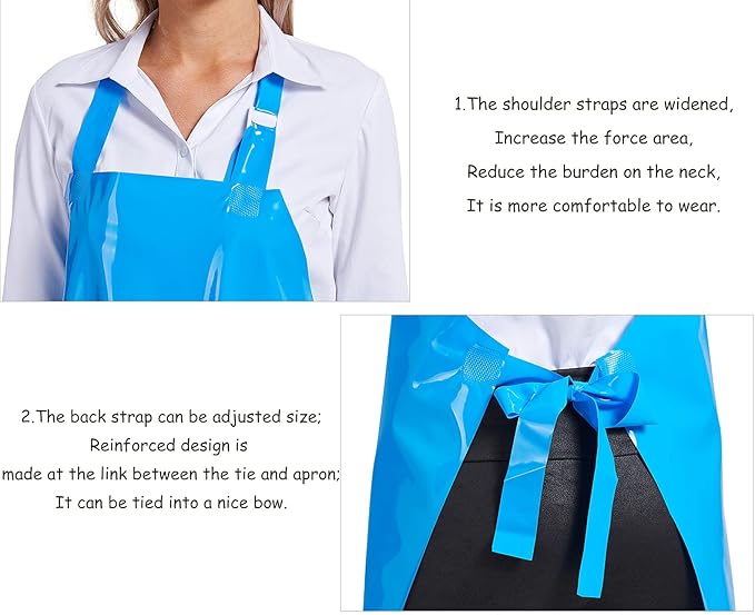Nanxson TPU Waterproof Apron Lightweight Work Apron with Adjustable Buckle for Pet Bathing,Dishwashing,Butchers,Housework