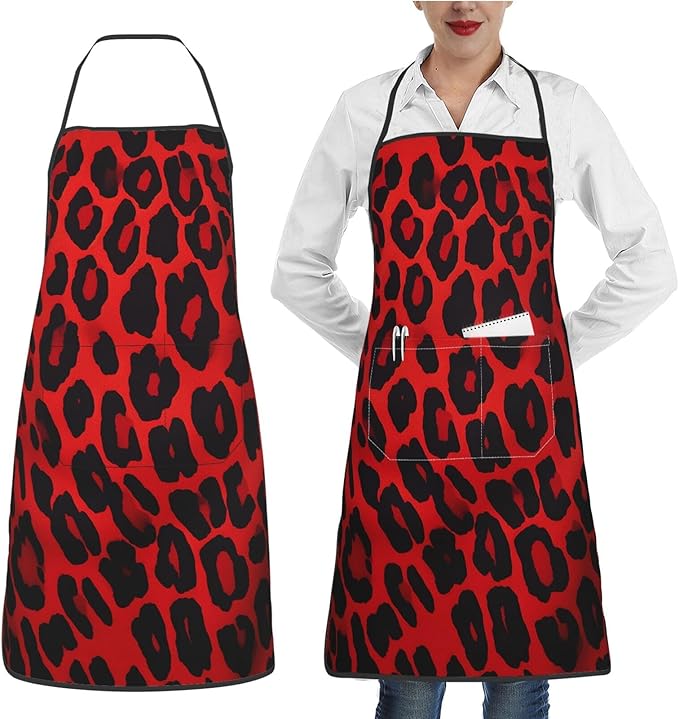 Kitchen Aprons for Men Women Waterproof Apron with 2 Pockets Tropical plants and parrots Apron Adjustable Bib Aprons