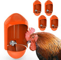 Chicken Waterer Cups Automatic (5 Pack), 2.9’’ Large Poultry Waterer Cups with Anti-Dirt Cover, Suitable for Chicks, Quail, Duck, Goose, Turkey, Rabbit and Bunny - (Orange)