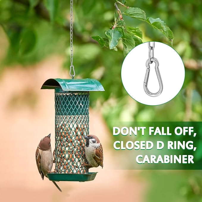 2 Pack 5 Ft Hanging Chain with 4 Chain Hooks 8 Chicken Coop Signs for Chicken Feeders, Stainless Steel Metal Small Chain For Chiken Bird Coop Accessories Feeders Waterer Plant Hooks Hold Up 13 Lbs