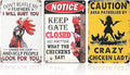 3 PCS Chicken Coop Signs, 8x12 Inch Vintage Funny Chicken Signs, Personalized Metal Chicken Coop Decor for Farmhouse Door Fence Wall, Chicken Coop Accessories Gifts for Hen Rooster Lovers