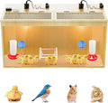 Brooder Box for Chicks, 32 Inch Wooden Large Chicken Brooder Box with 75W Heating Lamps, Thermometer, Chicken Feeder & Waterer Set, Tin Foil, Poultry Breeding Kit, for 12-15 Chicks Ducks Quail
