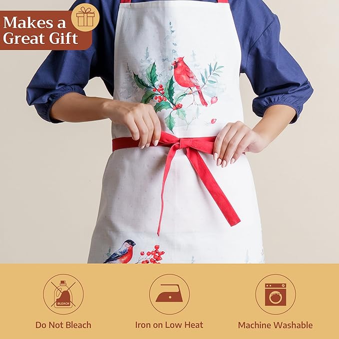 Maison d' Hermine 100% Cotton Apron for women with Pocket Kitchen Chef Apron for Men Cooking Easter Decorations