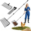 Chicken Poop Scooper for Sand, 15-Inch Large Adjustable Metal Chicken Poop Scooper, Chicken Manure Scoop is Suitable for Cleaning Chicken Coops, Stables, Cat Litter Boxes, Pastures