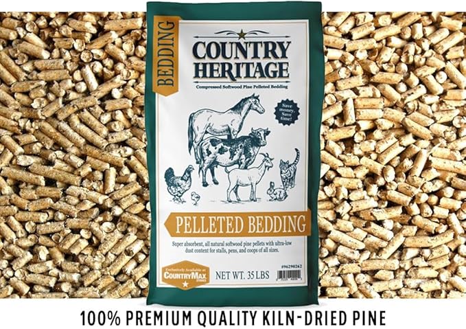 Country Heritage Premium Low Dust Pelleted Bedding Super Absorbent All Natural Softwood Pine Pellets 35 lbs.