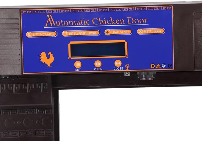 Automatic Chicken Coop Door, Double Doors IP45 Solar Automatic Chicken Coop Door, Intelligent Multiple Modes Infrared Prevent Pinch for Chicken for Poultry (Dark Brown)