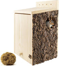 Large Squirrel Nesting Box with Predator Guard - Easy Assembly Squirrel Houses for Outside Nesting, Wooden Nesting Box for Squirrels,Chipmunk,Bird and Small Animals