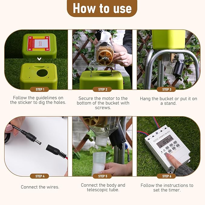 Timed Automatic Chicken Feeder and Duck Feeder, Timed Poultry Feederer Great for Chickens, Ducks, Geese, Pigeons, Fish, Dogs, Fish, Cats