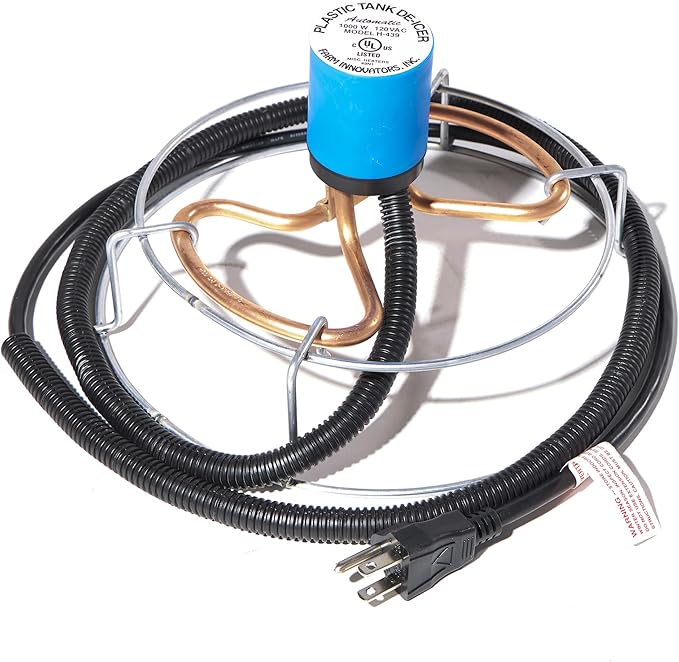 Farm Innovators 3 Pack Submergible Tank De-Icer, 1000W Water Deicer- Ice-N-Easy Design with Protective Cage for Plastic or Metal Livestock Water Stock Tank