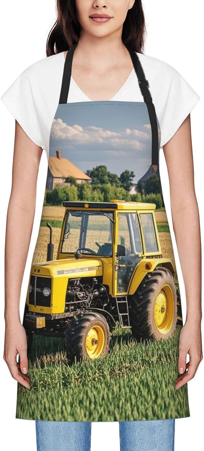 Apron for Women Men Waterproof Adjustable Bib Tractor farm Cooking Aprons Chef Bibs