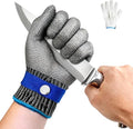 A9 Cut Resistant Chainmail Gloves – Stainless Steel Mesh Metal Glove with Adjustable Wrist Buckle & Nylon Liner Gloves