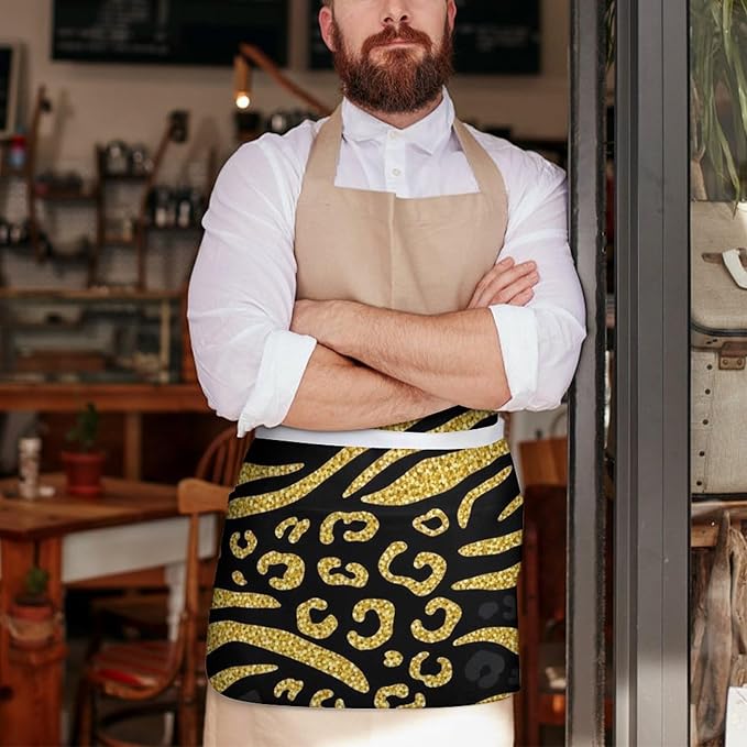 Unisex Half Waiter Waist Short Apron Waterproof Chef Works Waitress Aprons