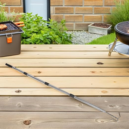 Telescopic Stainless Steel Chicken Catcher Set with Adjustable Net and Hook for Outdoor Farm Use – Portable Poultry Handling Tool for Chickens Ducks and Turkeys