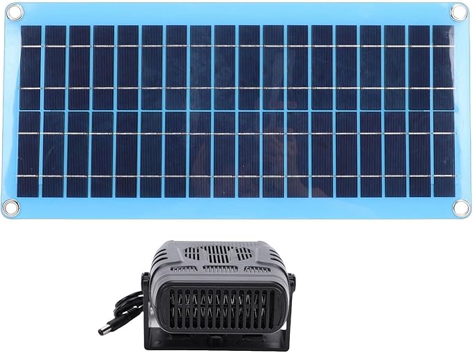Hyuduo Solar Heater, 30W Portable with Overheat Protection, Solar Powered Heater 100cm Cable for Pet House Chicken Coop Greenhouse Drying Heating