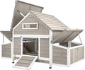 Outdoor Chicken Coop Wooden Hen House for 2-4 Chickens for Small Backyard Weatherproof Roof, 6 Nesting Box, 3 Perche,Tray for Families and Beginners Raising Chickens at Home (Hencoop 86)