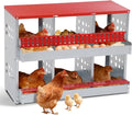 Chicken Nesting Boxes for Chicken Coop, 6 Compartments Wall-mountable Chicken Laying Boxes Easy Egg Collection with Ventilated Design, Weatherproof Galvanized Steel Metal Roosting Boxes