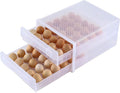 Cq acrylic Egg Container for Refrigerator,2 Tier Holder for Refrigerator organization,Clear Stackable Egg Dispenser, Plastic Egg Storage Bins for Fridge Organizers and Storage