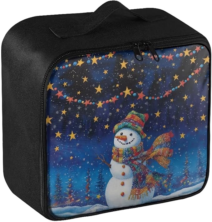 Rnyleeg Christmas First Aid Bag Empty First Aid Kits for Businesses Emergency Medical Kit for Home, Office, Car, Outdoor, Boat, Camping, Hiking Cute Snowman Star Print