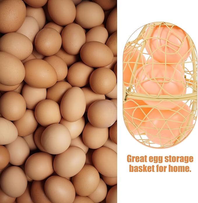 PRETYZOOM Chicken Basket for Eggs Wire Egg Holder Farm Fresh Egg Storage Container Decorative Chicken Styling Decoration for Kitchen and Dining