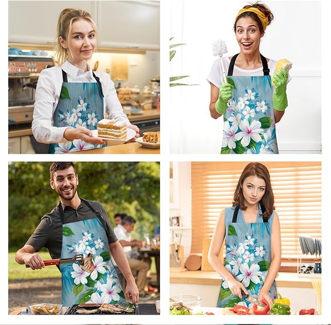 Apron Adjustable Waterproof with Two Deep Pockets Wowen men for Summer BBQ Pool Parties & Resorts