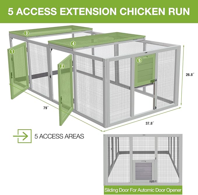 Chicken Coop Run Extension Large Hen House for Chickens,Ducks,Rabbits