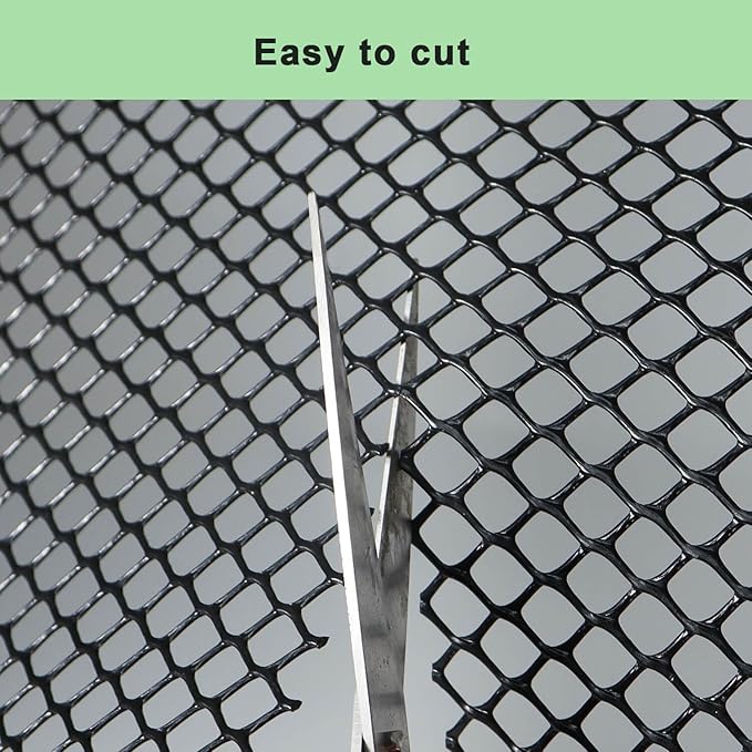 vensovo Black Plastic Wire Mesh 15.7IN x 10FT Roll - Chicken Wire Fencing for Poultry, Gardening Barrier, Balcony Guard for Cats and Dogs, Floral Craft Mesh with 20 Zip Ties