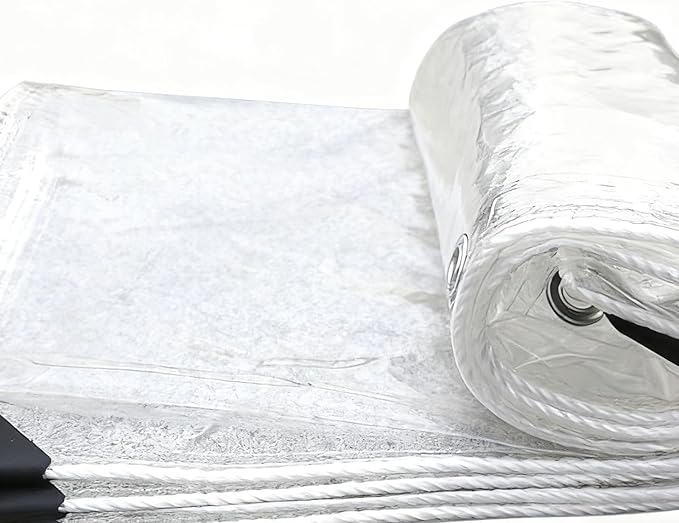 Chicken Coop Tarp - 120x200x0.5cm Transparent Poultry Cover With Cords | Insulation Winter Shield For Chicken Coop, Outdoor Garden Backyard Lawn Porch Small Farm, Durable Protective Enclosure, Weather