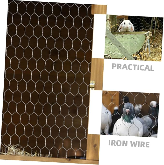 POPETPOP Galvanized Iron Wire Netting Hexagonal Mesh Screen for Garden Wire Fencing