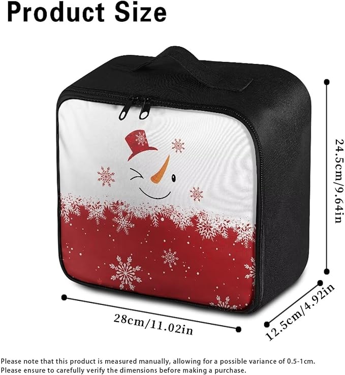 Rnyleeg Cute Empty First Aid Bag Emergency Medical Kit for College Dorm Christmas First Aid Kit for Car Medication Organizer for Home Snowman