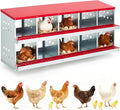 Chicken Nesting Boxes, 10 Compartment Metal Roll Away Nest Box with Vent Holes & Swing Perch, Easy Egg Collection for Hens & Ducks, Ideal for Poultry Coops