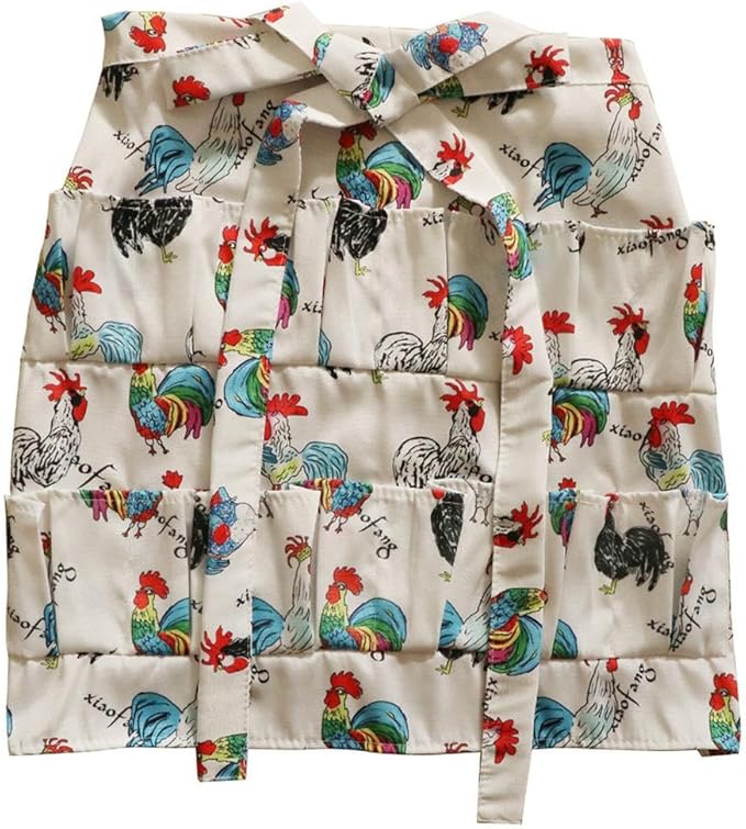 Egg Collecting Apron and Basket, 12 Pockets Fresh Chicken Egg Collecting for Farmhouse for Kids Adult