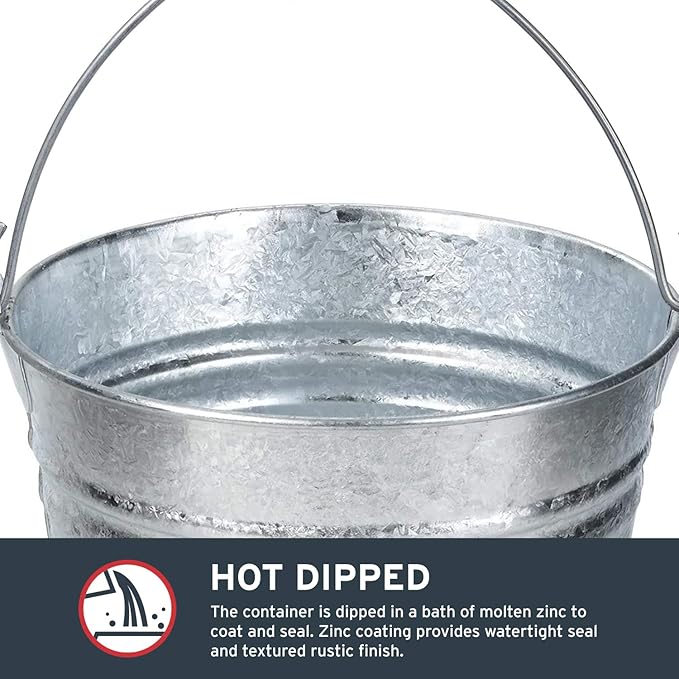 Behrens 1214 Hot-Dipped Galvanized Steel Utility Pail, 14-Quart, Gray