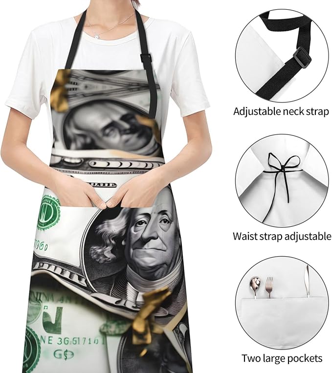 Multidimensional Space Heavy Duty Waterproof Apron with Pockets for AdultsResistant Grilling, Gardening, Painting