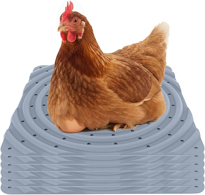 Lil'Clucker Washable Chicken Nesting Pads for Laying Eggs Nesting Pads for Chicken Coop Nesting Chickens Durable Chicken Bedding for Coop, Poultry Nest Box Pads for Chickens (Gray, 6-Pack)